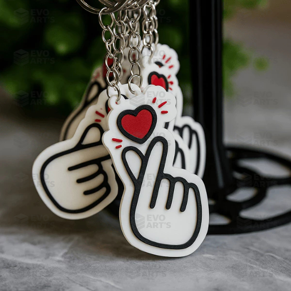 Kit Chaveiro Dorama Mão Coração Coreano | Estilo K-pop Finger Heart Fofo Presente Criativo