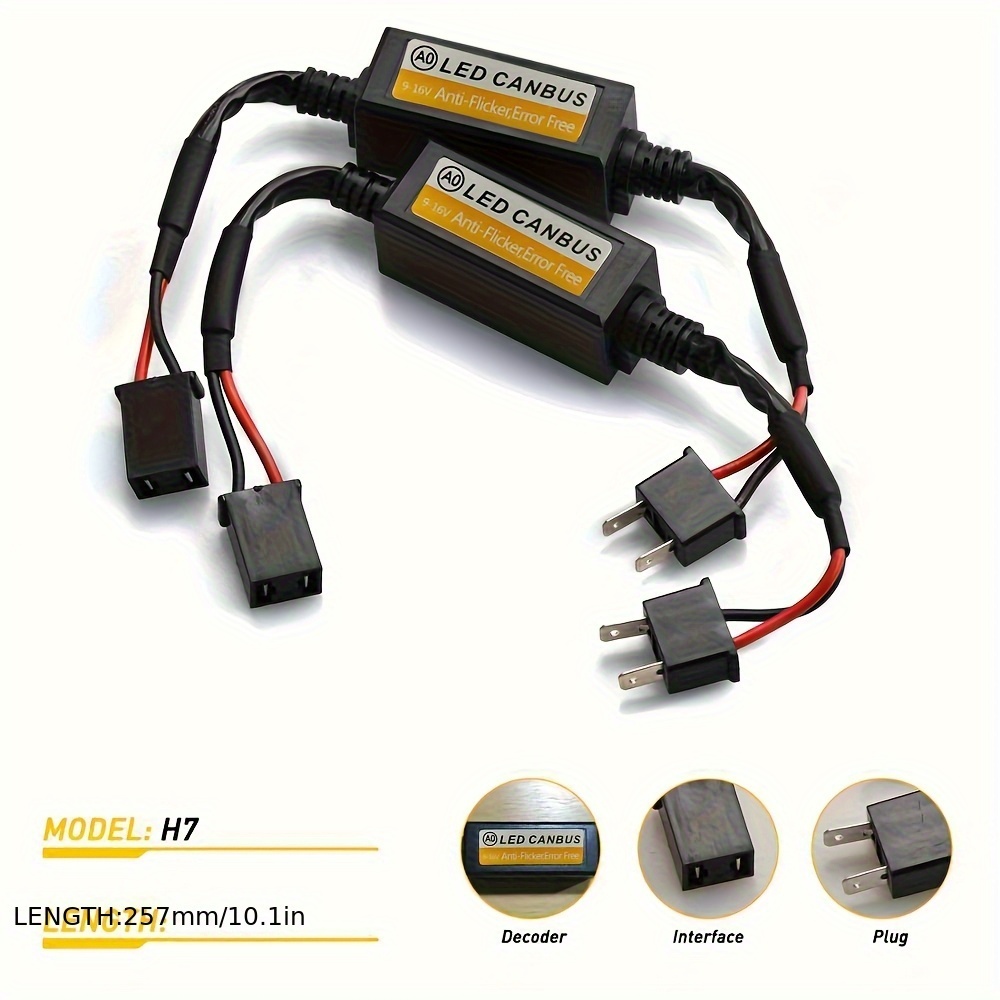 2 Pçs LED Lâmpadas Do Farol Carro H7 H4 H11 H8 9005 hb3 9006 hb4 H1 H3 Decodificador Cablagem Canbus Sem Conversão De Ca