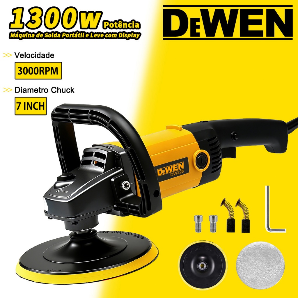 Politriz Automotiva Profissional 7 Pol 1300 watts com 7 Velocidades  (600-3000 rpm)（50HZ/60HZ）