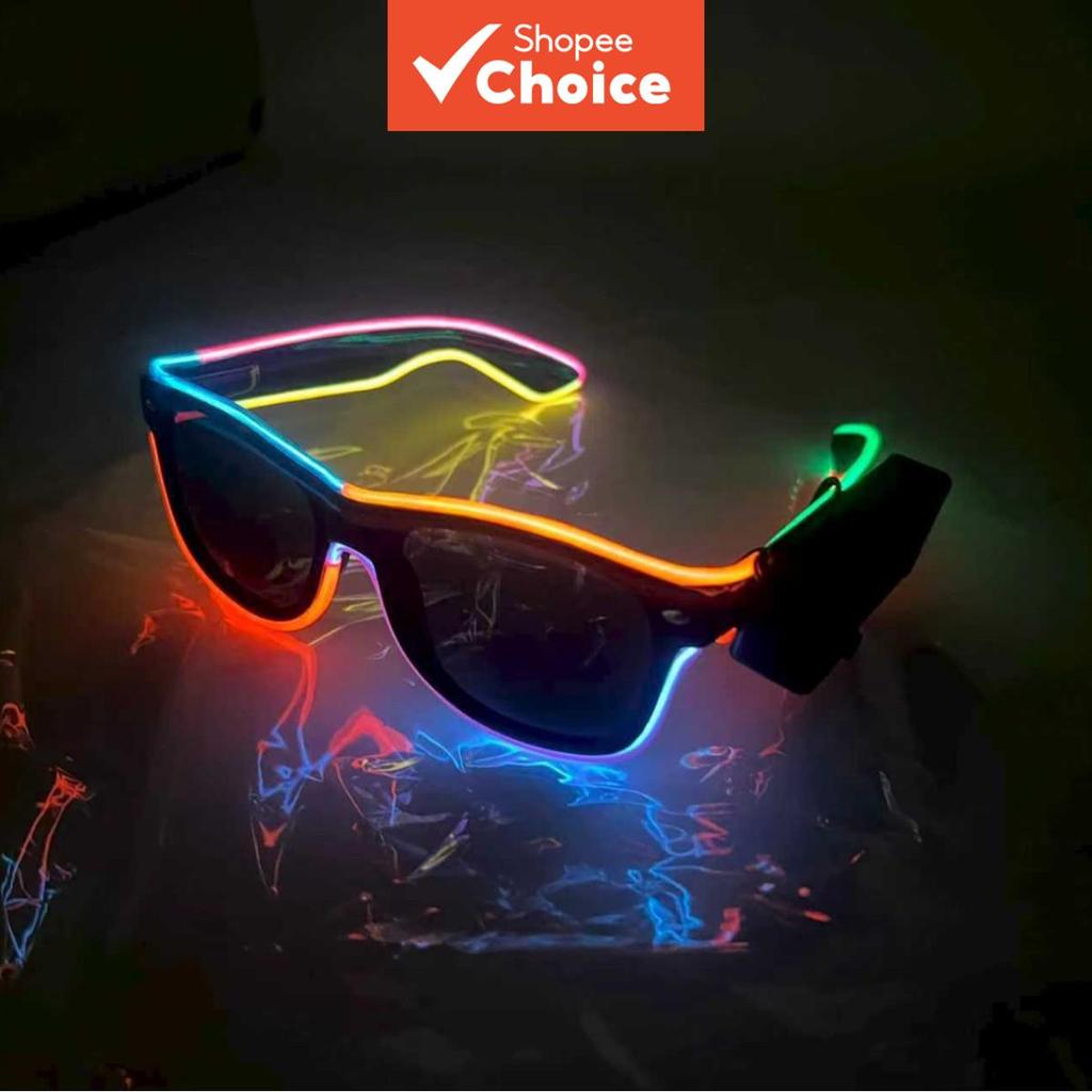 Óculos de LED Neon Inteligentes, Reagem ao Som, para Festas em Bares e Noites de Música, Vestíveis para Animar o