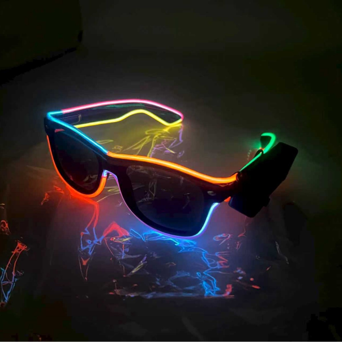 Óculos de LED Neon Inteligente, sensíveis ao som, para festas em bares e noites de música, wearable para animar o