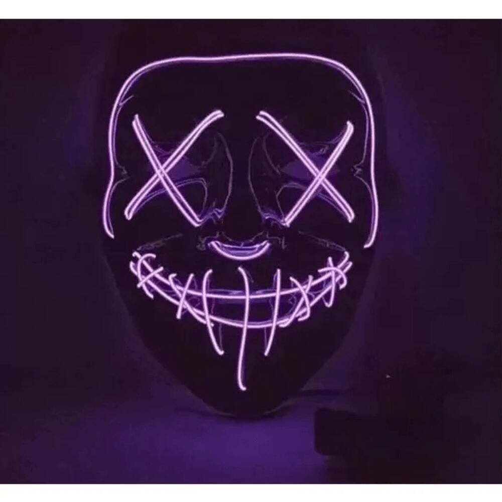 Máscara De Terror Neon Roxa Uma Noite De Crime