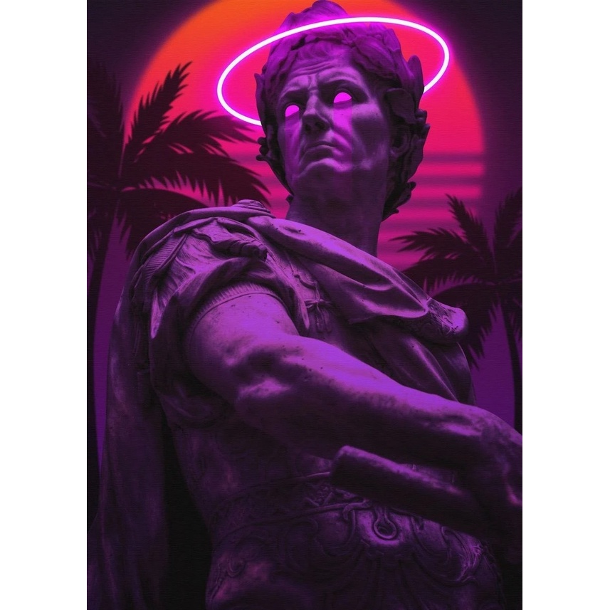 Quadro decorativo 1 peça 40x60 luxo Neon noite cidade rua 80s fantasia vaporwave estilo decoração para casa sala quarto hall interiores corredores