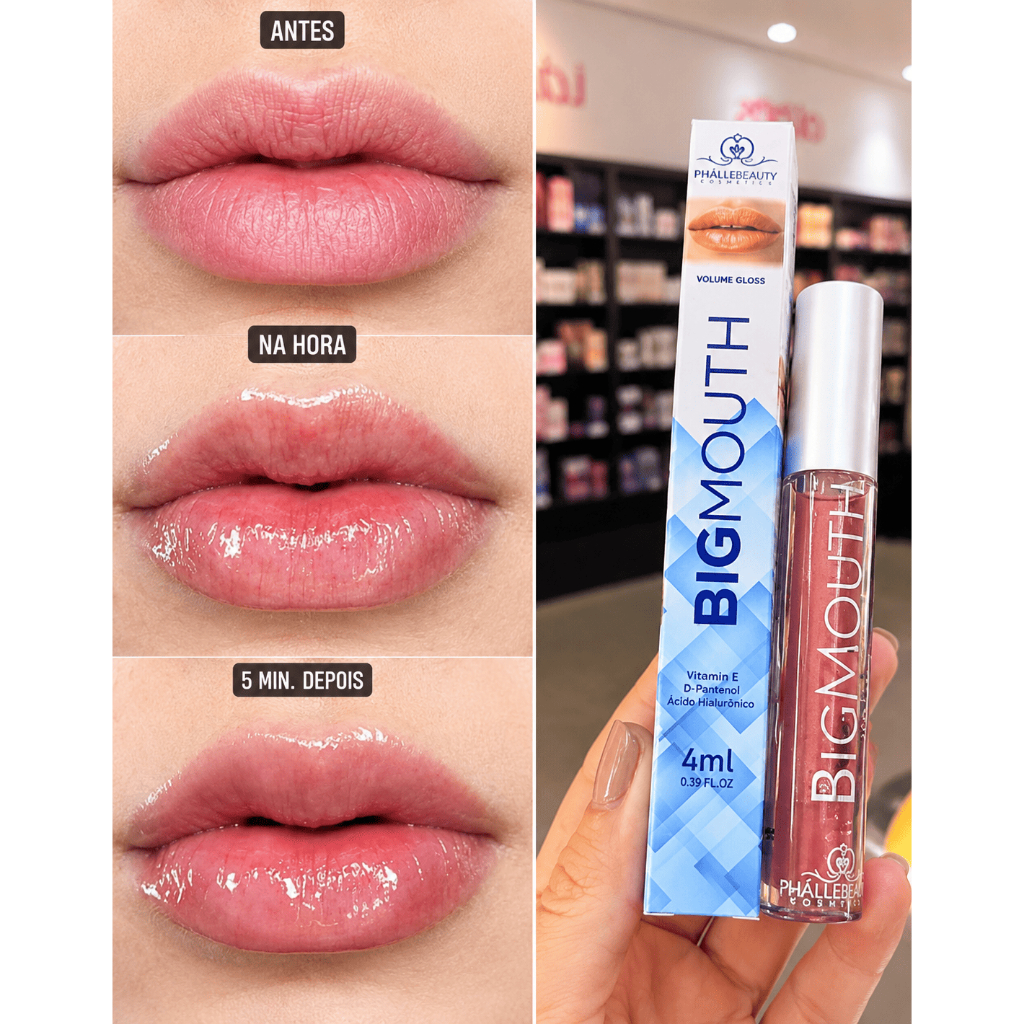 Gloss Labial Big Mouth Phállebeauty Volumizador Lip Plumper Hidratante Efeito Volume