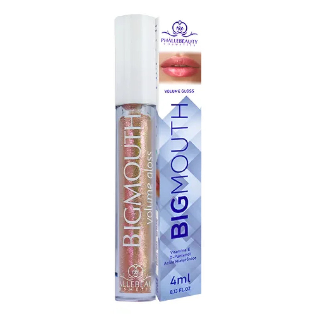 Gloss Labial Big Mouth Gold 4ml Aumenta Volume Hidratante Brilho Intenso