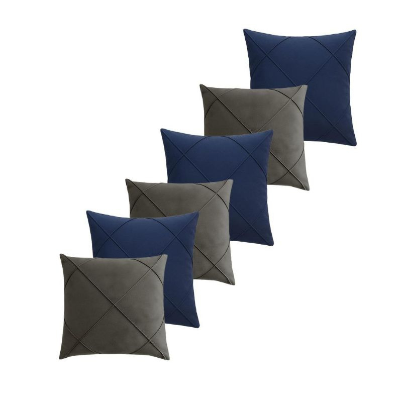 kit  com 6 capas de almofadas Suede Drapeada 45x45cm