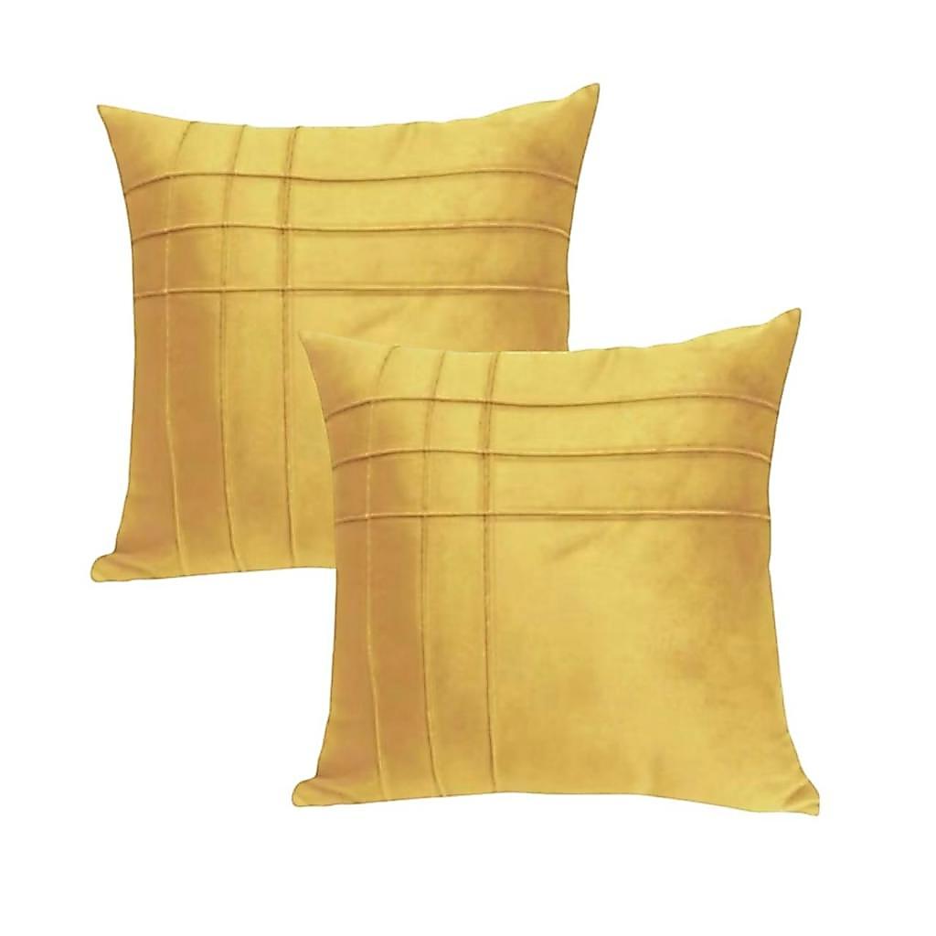 Kit 2 Capas de Almofada Suede Drapeada T Line 45x45cm Decorativas