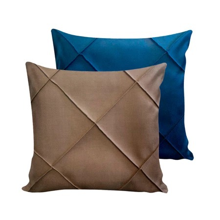 2 Capas Para Almofadas De Suede Drapeadas 45x45cm Toque Nacio e Aveludada