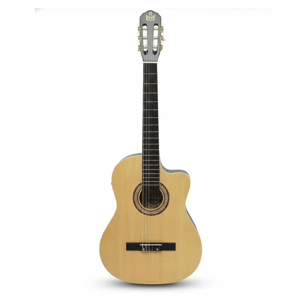 Violão Eletroacústico Cutaway Natural Dark Brown MT39NCE Nylon Profissional Madeira Myth