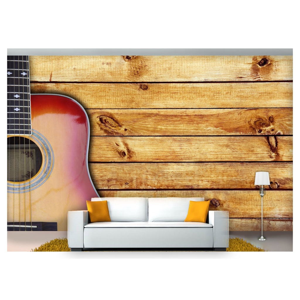 papel de parede Musica instrumentos Violão 3D m² MUS02