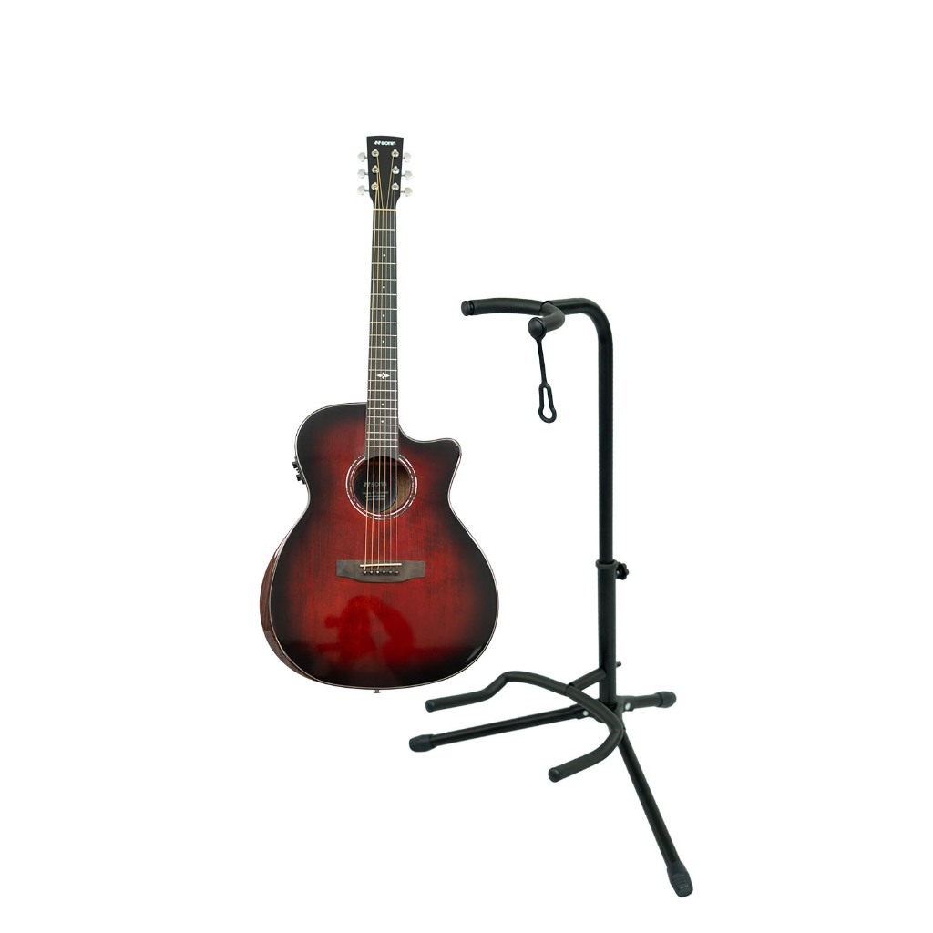 Kit Violão Eletroacústico + Suporte Dobrável Sonn para Violão, Guitarra e Baixo kit completo para apresentações ensaios