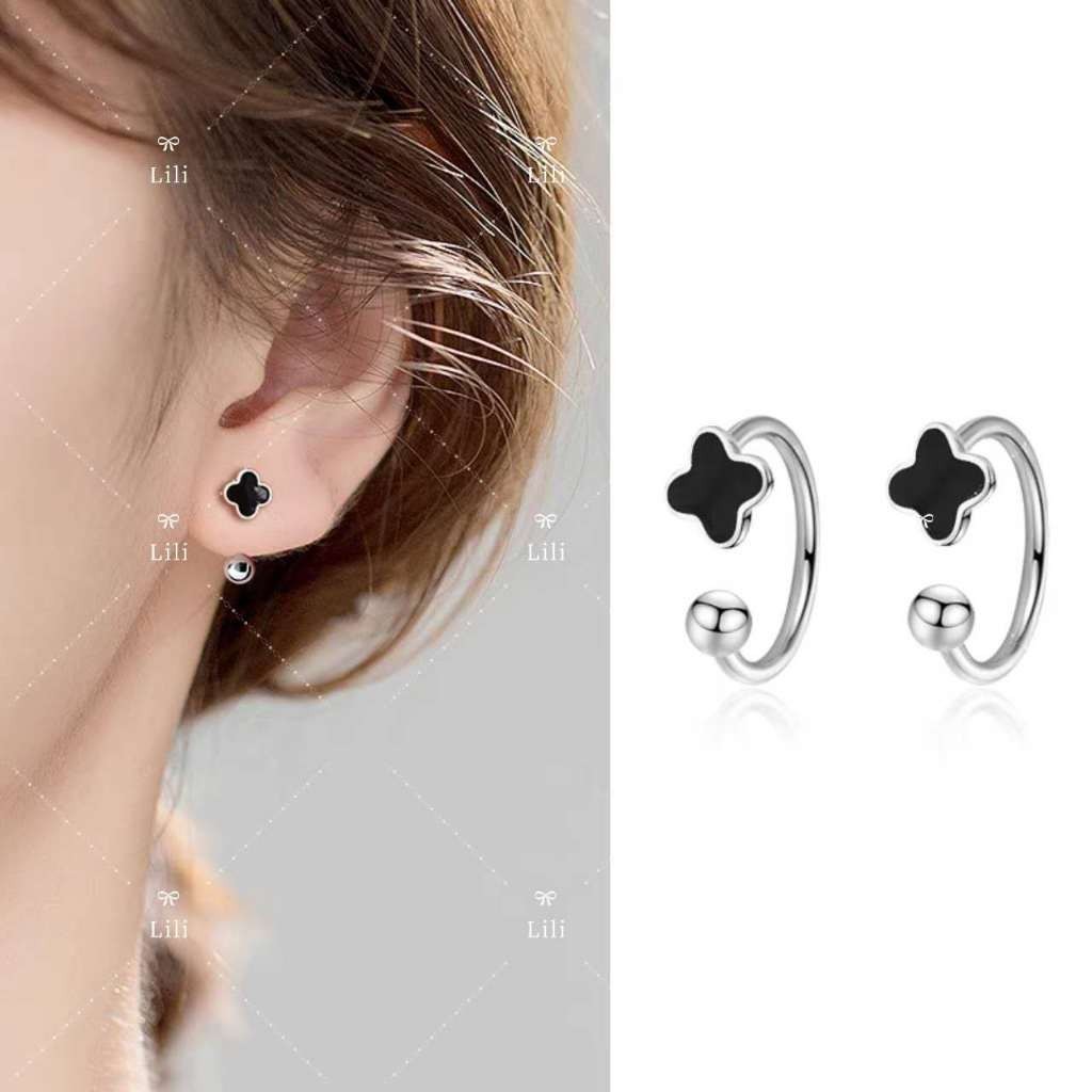 Feeling 316L Kit 2 Piercing com trevo de quatro folhas em forma de U gancho parafuso fivela gancho de orelha