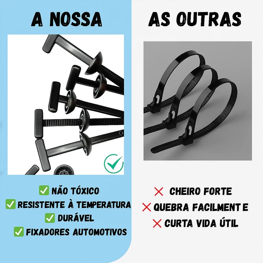 Kit 20/50/100 Unidades De Abraçadeiras Travamento Automático Fivela Universal D Nylon Multifuncional