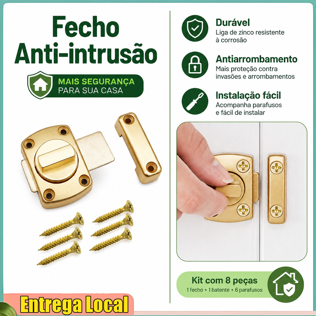 Fivela de porta giratória espessada, fechadura de porta simples Universal para banheiro com parafusos de instalação de s