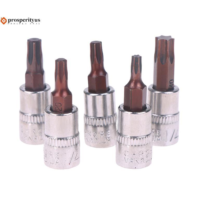 [PPTS] 5 Pcs Torx Chave De Fenda Bits 1/4 Polegada Drive Soet Head Tools T15 T20 T25 T30 T40 Adaptador Ferramentas Manua