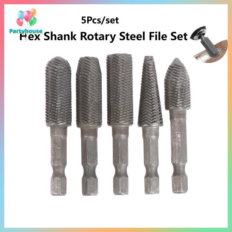 UTZN > 5 Pçs/set Hex Shank Head Carboneto De Tungstênio Aço Rotary Burr Die Grinder Bit Carving Kit Para Molde Polimento
