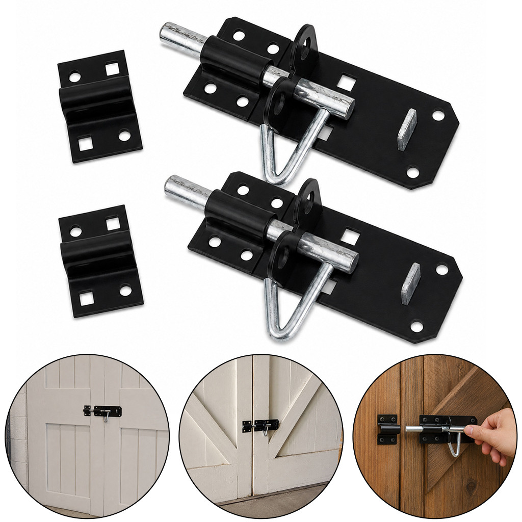 Wondertoy2 Peças De Trava De Porta Resistente Antiferrugem De Ferro Espessado , Fivela De Bloqueio Segura Antirroubo Ref