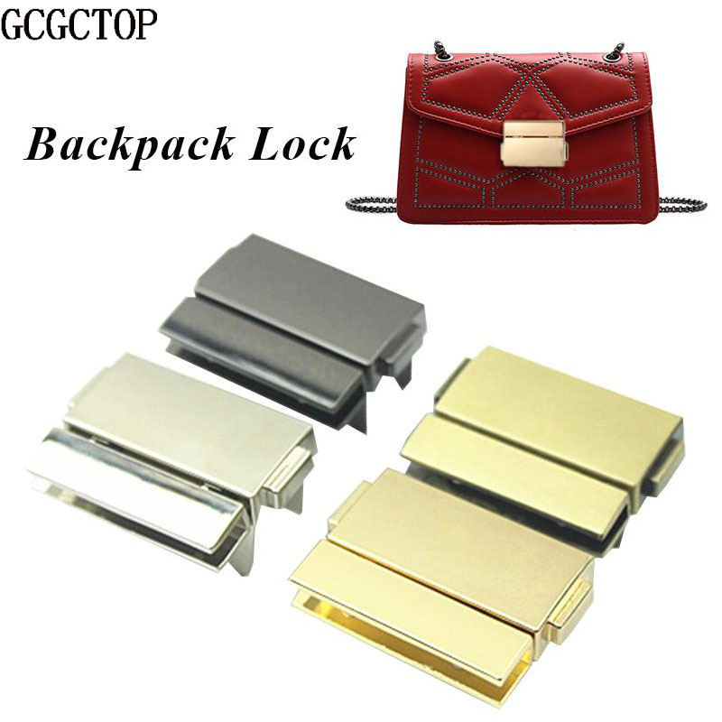 Lock Metal Press Push Snap Hardware Decorativo Espessamento De Bolsa Retangular Fivela
