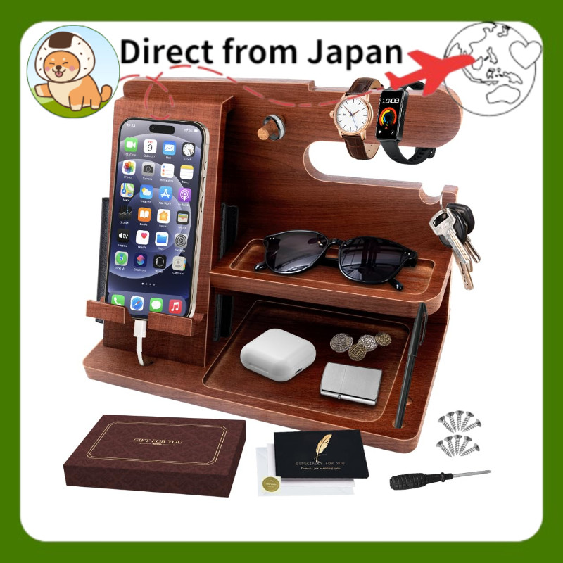 Birthday gift for father, for men, Father’s Day gift, wooden multifunctional smartphone stand [Direto do Japão]
