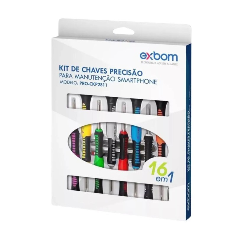 Kit de chaves de precisão para manutenção smartphone 16 em 1 EXBOM PRO-CKP2811