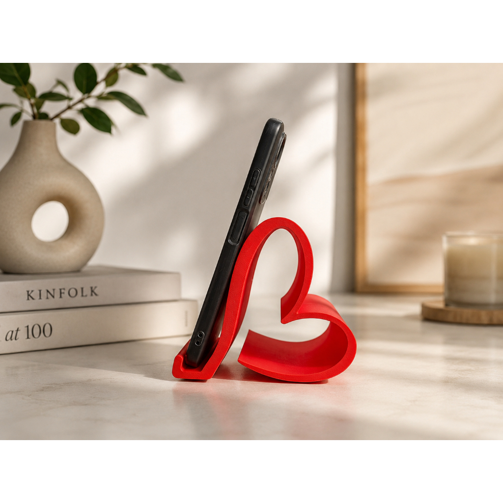 Suporte para Celular Coração | Porta Smartphone Decorativo | Presente Criativo
