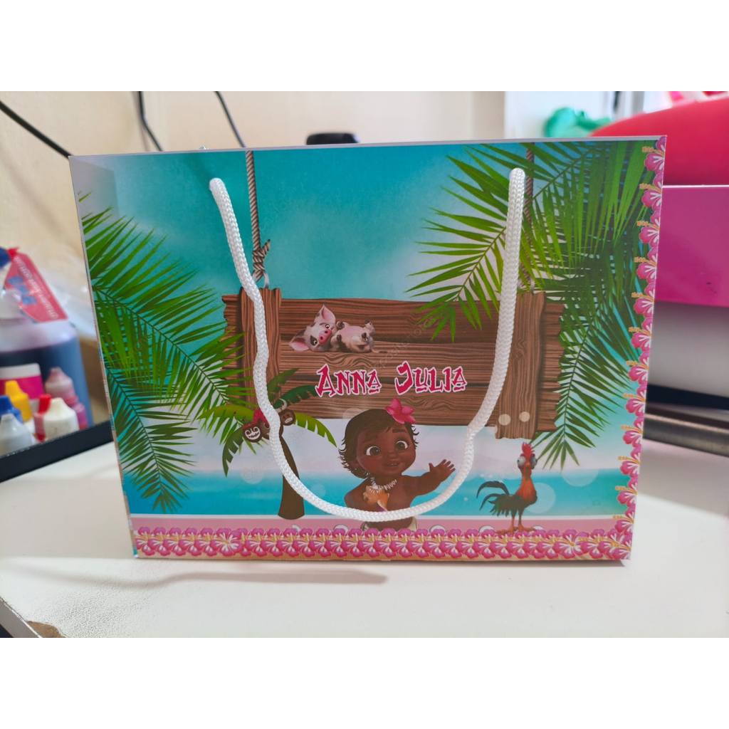 Kit Sacolinhas Surpresa MOANA BABY - Personalizada - Pegue e Monte - Lembrancinha Festa