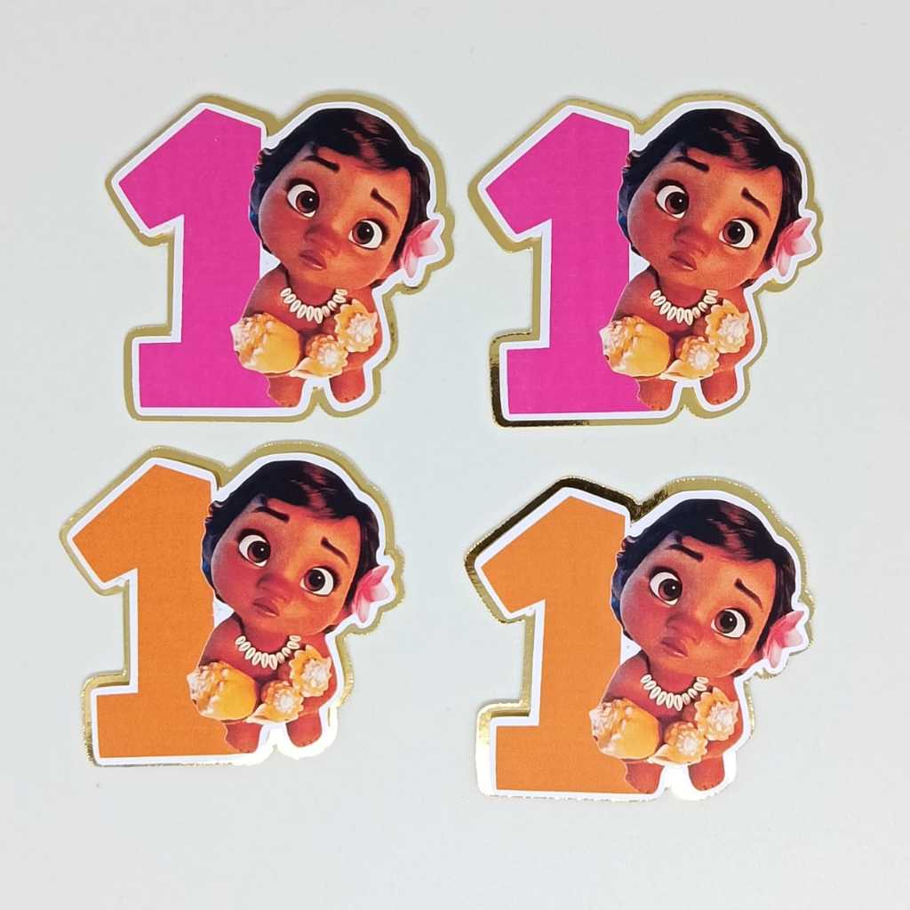 Apliques para Cofre de Número 3D Personalizado - Tema: Moana Baby