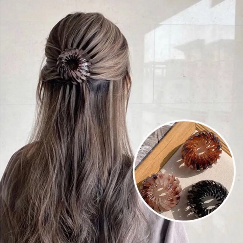 Piranha Prendedor de Cabelo Coque Retrátil Penteado Estiloso
