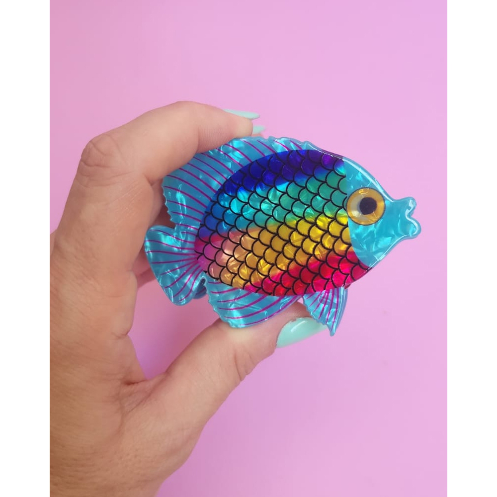 Piranha para Cabelo prendedor divertido em Acrilico  Peixe