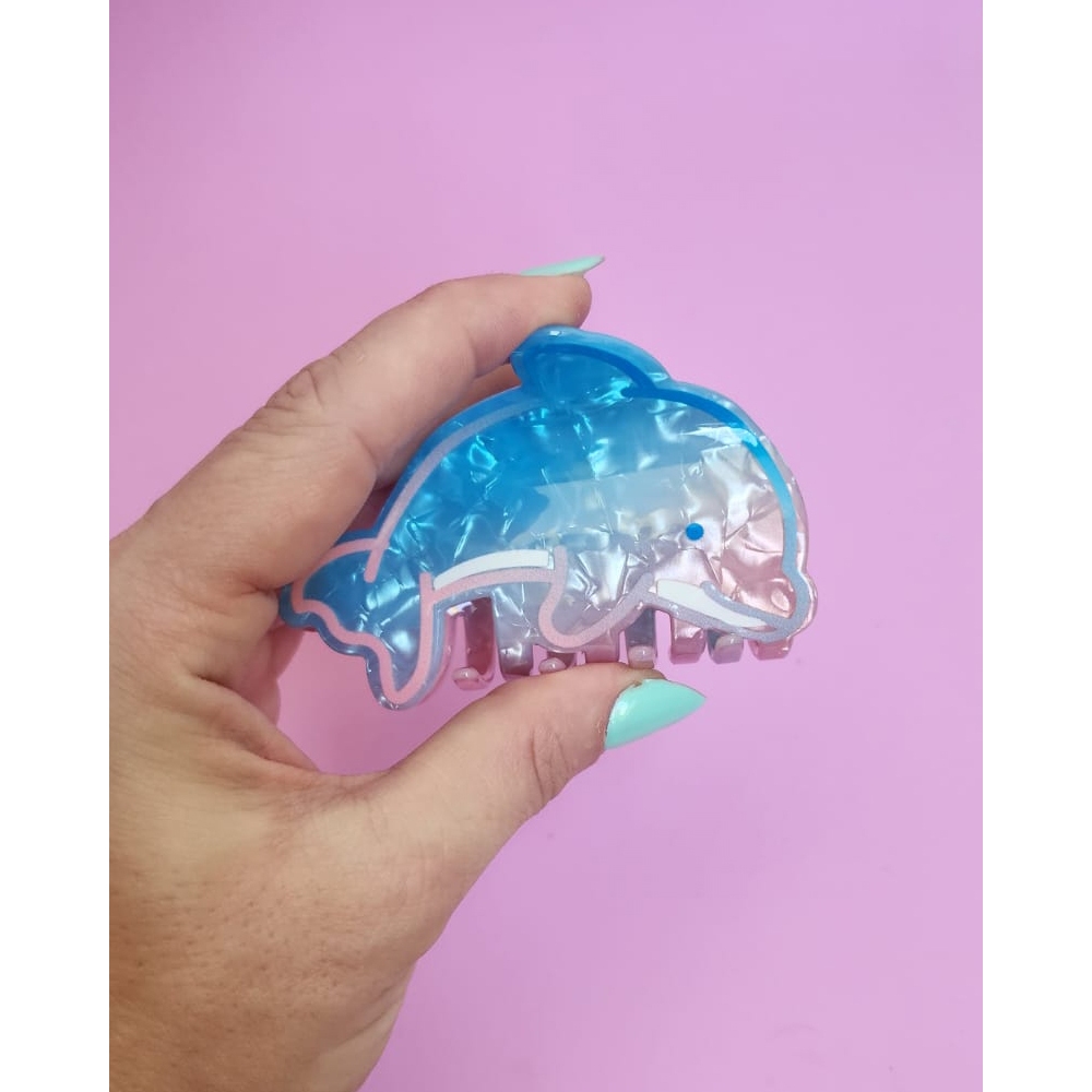 Piranha para Cabelo prendedor divertido em Acrilico Golfinho