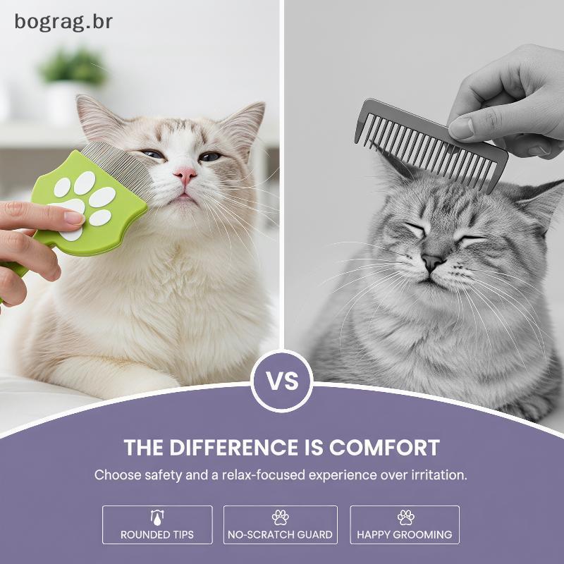 bograg Pet Fleab Resistente À Ferrugem Dentes Mini Grooming Escova Durável Removedor De Pêlos Mortos Contra Pulgas Para
