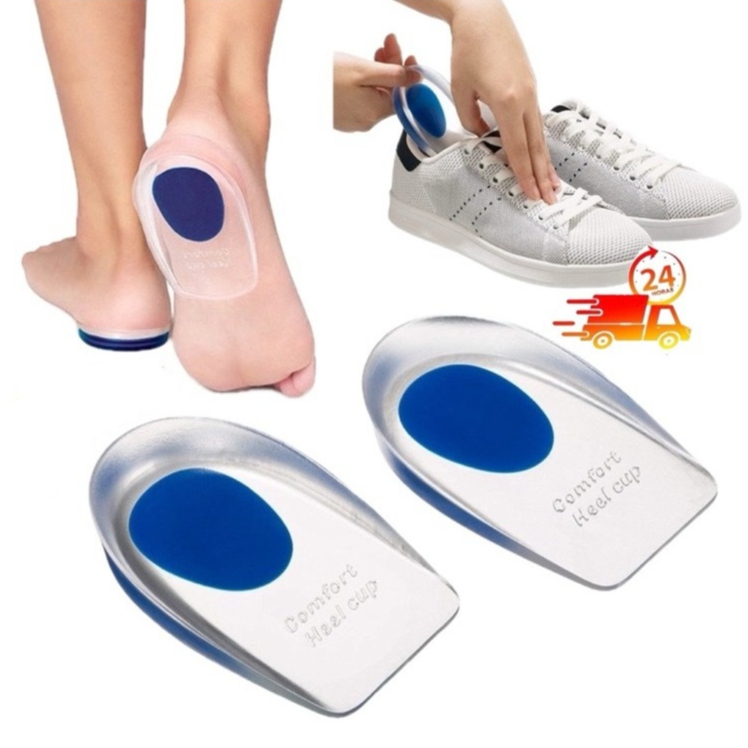 Par Meia Palmilha Silicone Gel Ortopédica Esporão Calcanheira Calcanhar Transparente