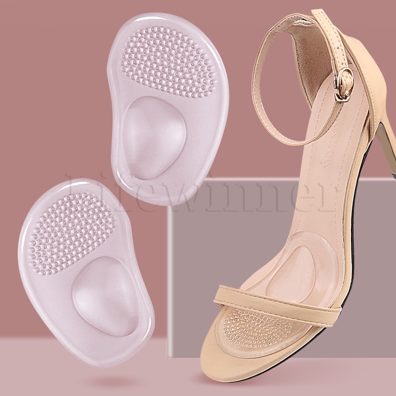Palmilhas De Silicone Transparente Macio Para Pés Dianteiros Sandálias Femininas Sapatos De Salto Alto Cuidados Com Os Absorção De Choques Almofadas De Alívio Da Dor Antiderrapantes Meia Palmilha Auto-Adesiva