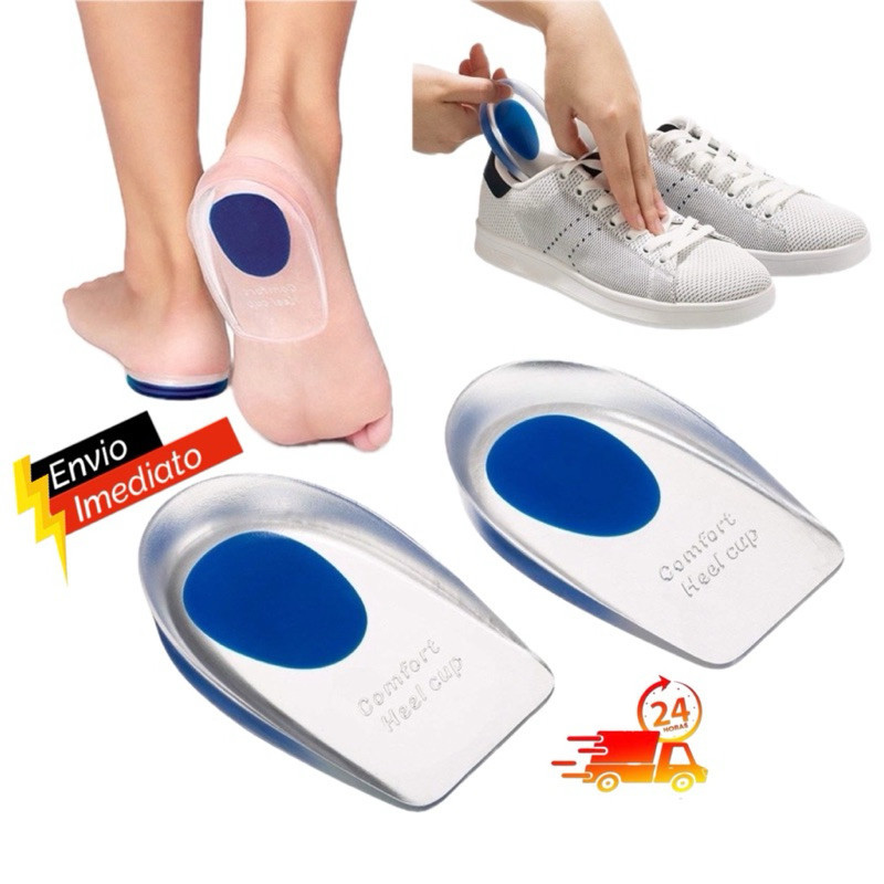 Par Meia Palmilha Silicone Gel Ortopedica Esporao Calcanheira (TRANSPARENTE)