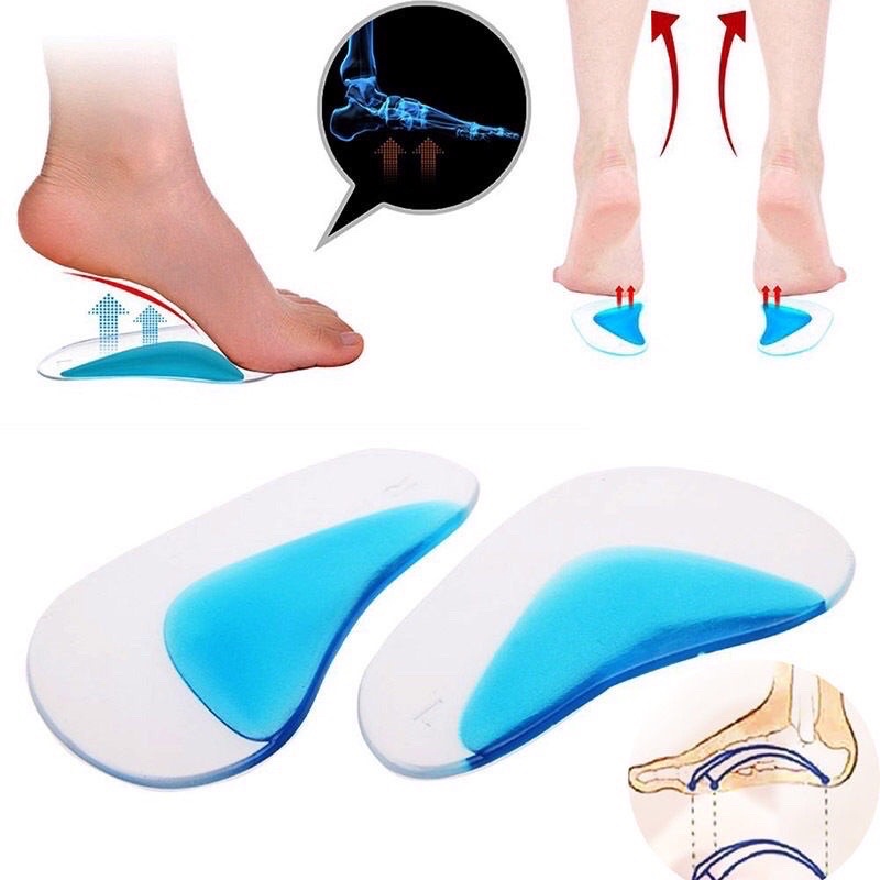 Palmilha em Gel Ultra Slim Transparente Silicone Sola Ortopédica e Esporte