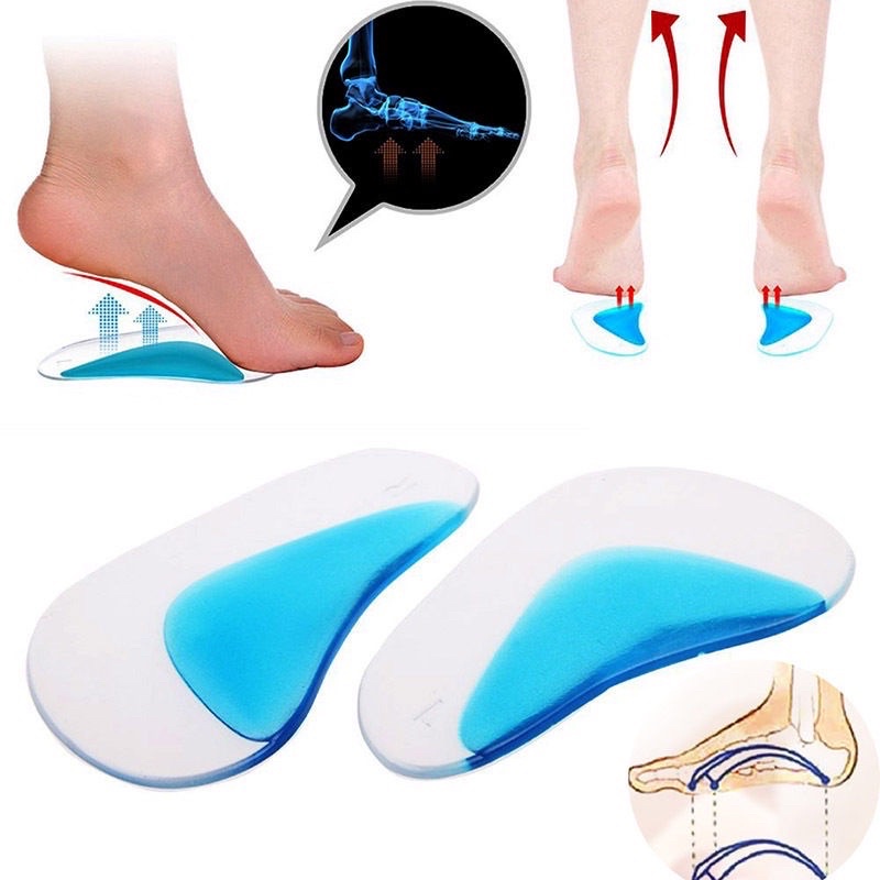 Palmilha em Gel Ultra Slim Transparente silicone Sola Ortopedica e Esportiva