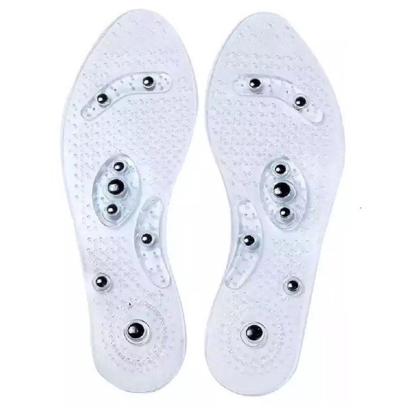2 Par Palmilha  Transparente Magnética de Gel Silicone  Super Confortável Massage Imã