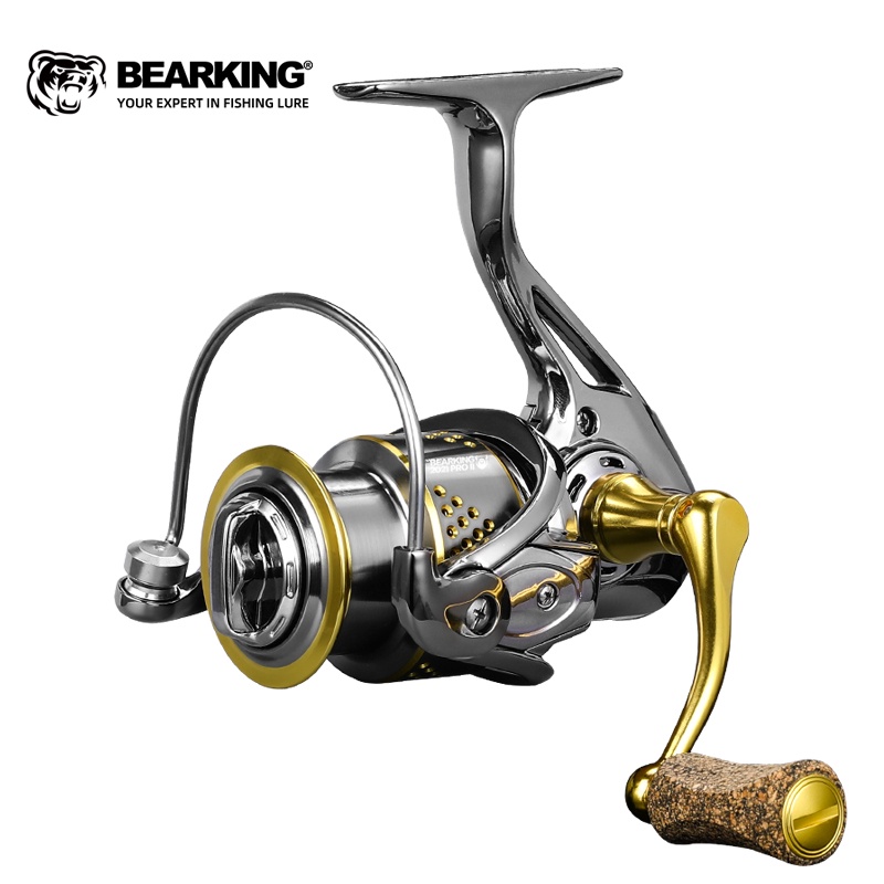 BEARKING 2022 Novo Alfa Carretel De Pesca De Metal Completo Girando 2500 9 + 1BB 5.2 : 1 Alça De Energia Água De Ripa Ar