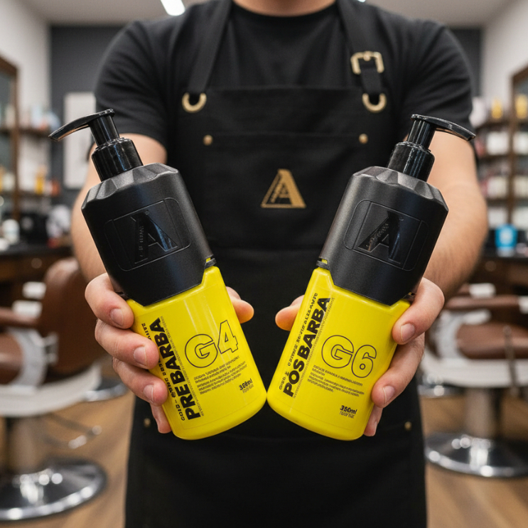 Combo Alfa Looks G4 Pré-Barba 350ml + G6 Pós-Barba 350ml – Cuidado Completo