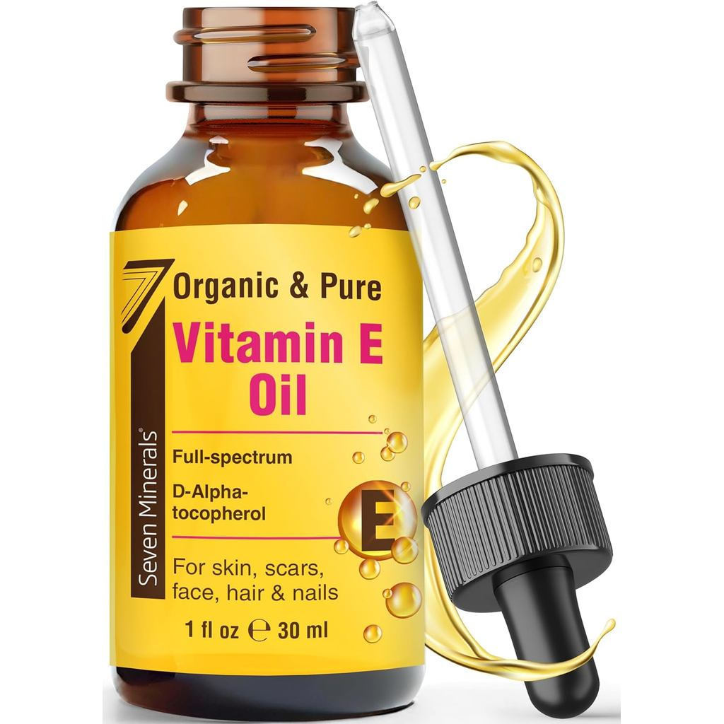 SevenMineralsUltraPureVitaminEOil - Óleo de Vitamina E de Espectro Completo D-Alfa Tocoferol, 1 fl oz - 100% Óleo de Vit