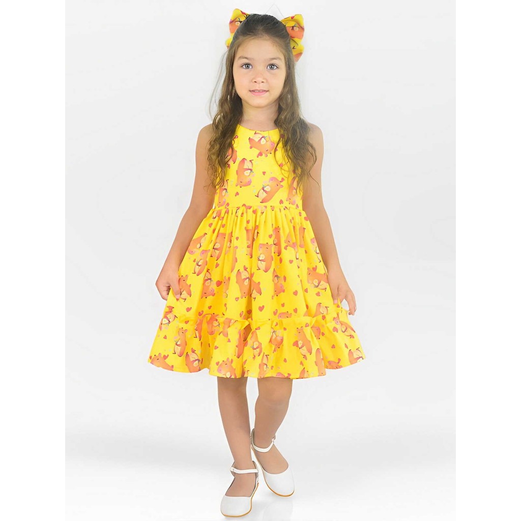 Vestido Infantil Capivara Charmosa Mini Fashionista - Várias Cores