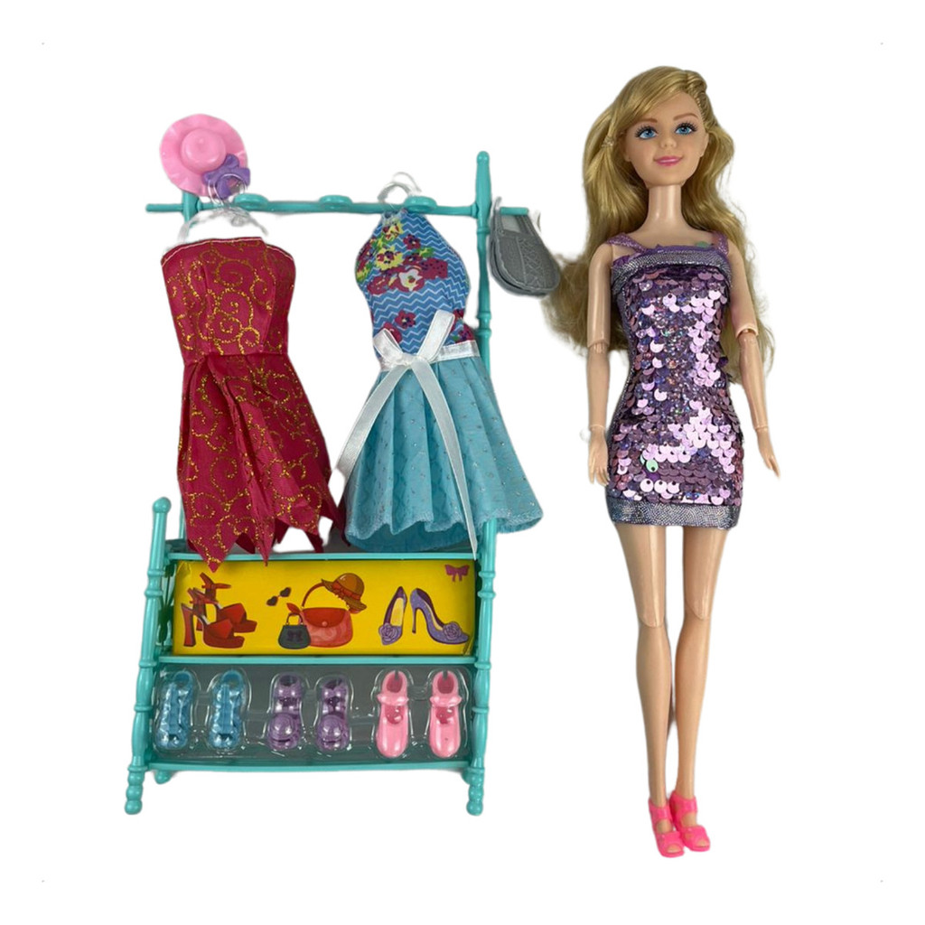 Kit Vestir Boneca Fashionista Roupas E Sapatos