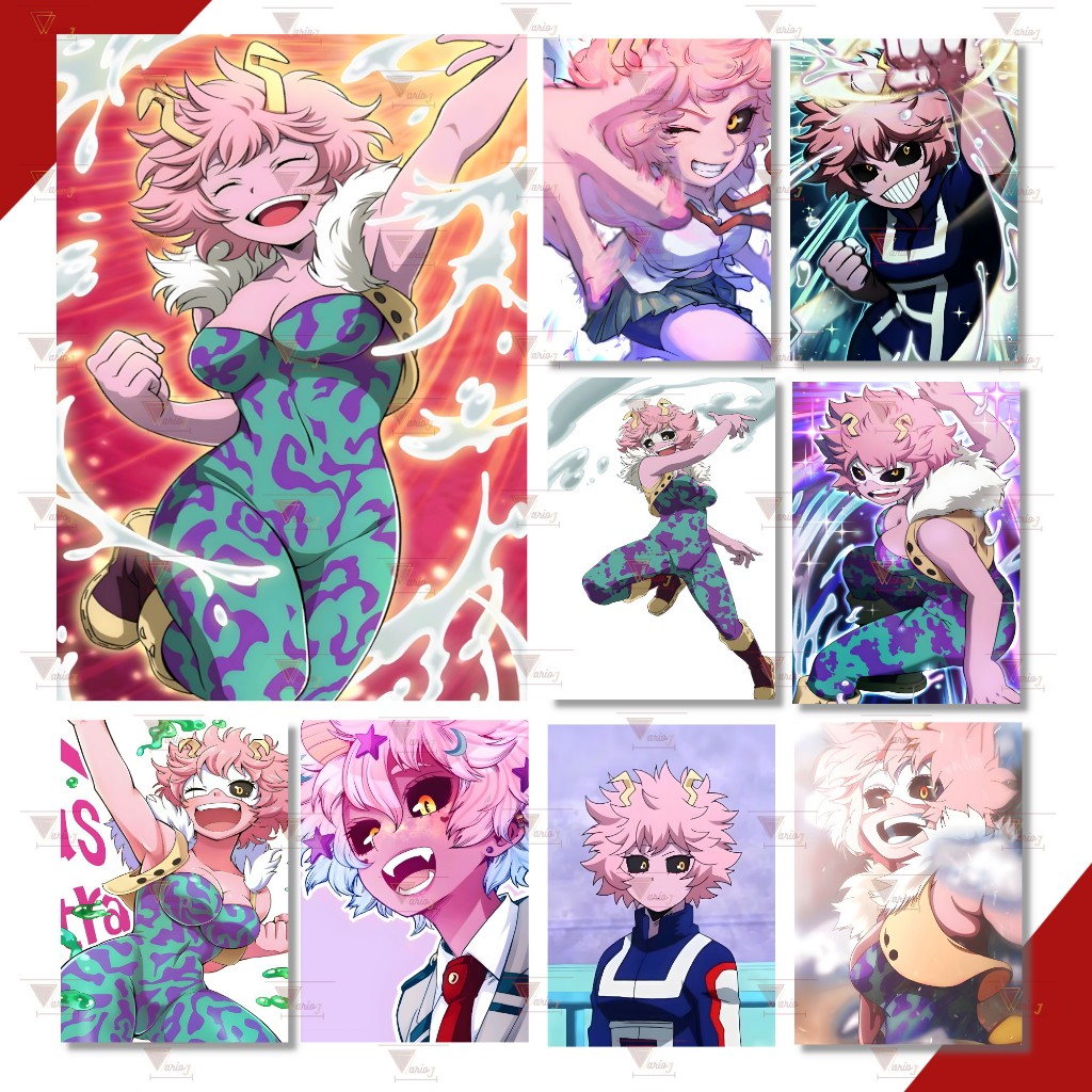 Pôster Adesivo Mina Ashido Pinky Anime Boku no Hero Academia Qualidade Premium A4