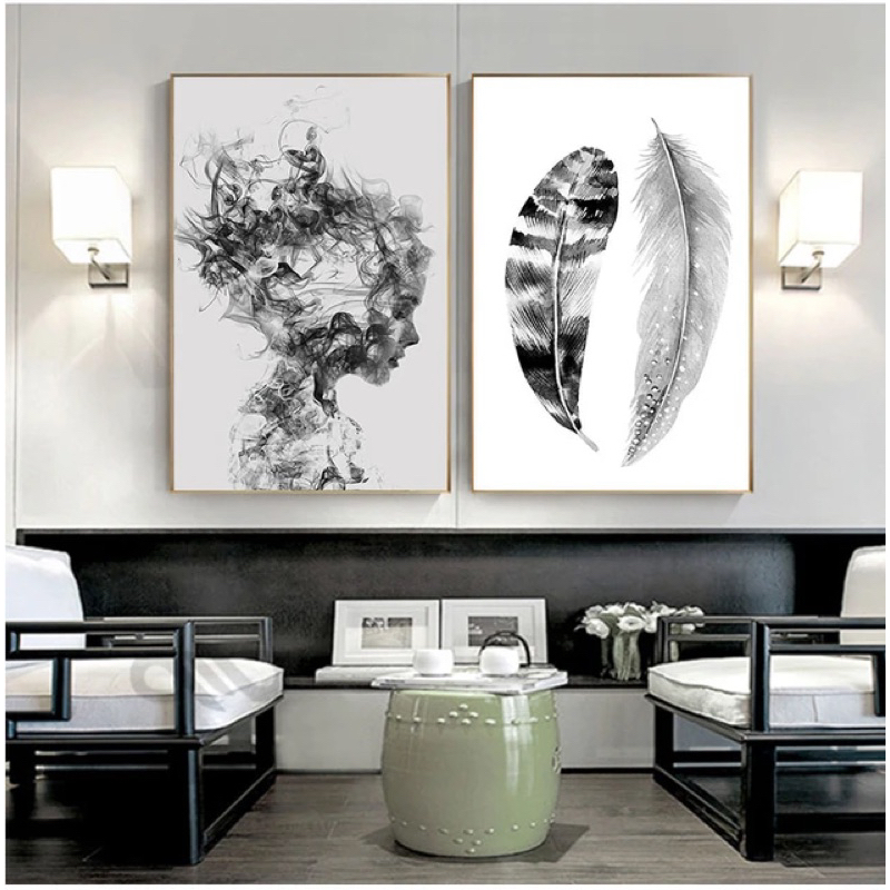 Quadros Decorativos Duo,Arte abstrata 60x40CM Grande. Decore quarto,sala,escritórios.