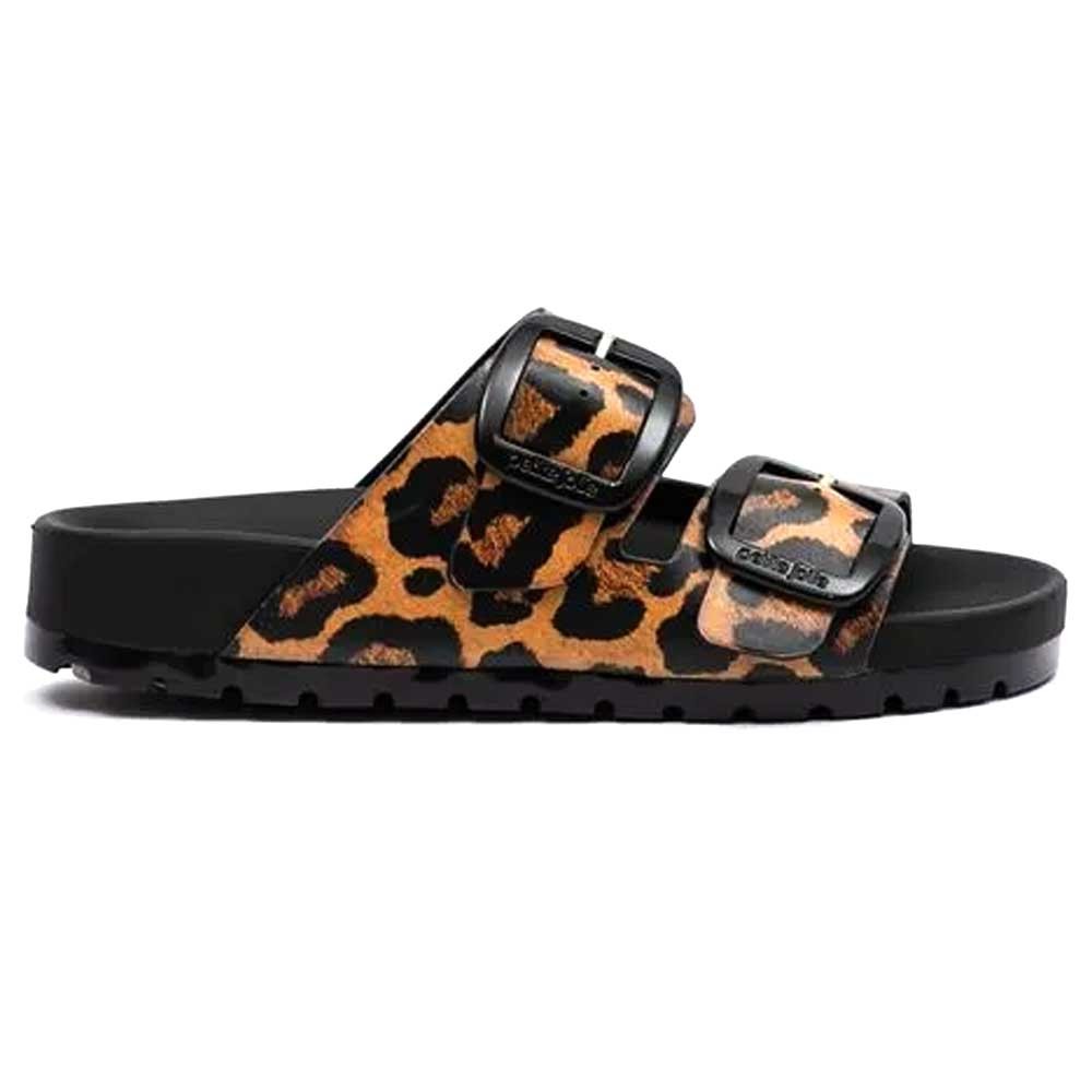 Chinelo Feminino Lovin Flat Preto Animal Print Petite Jolie PJ7289
