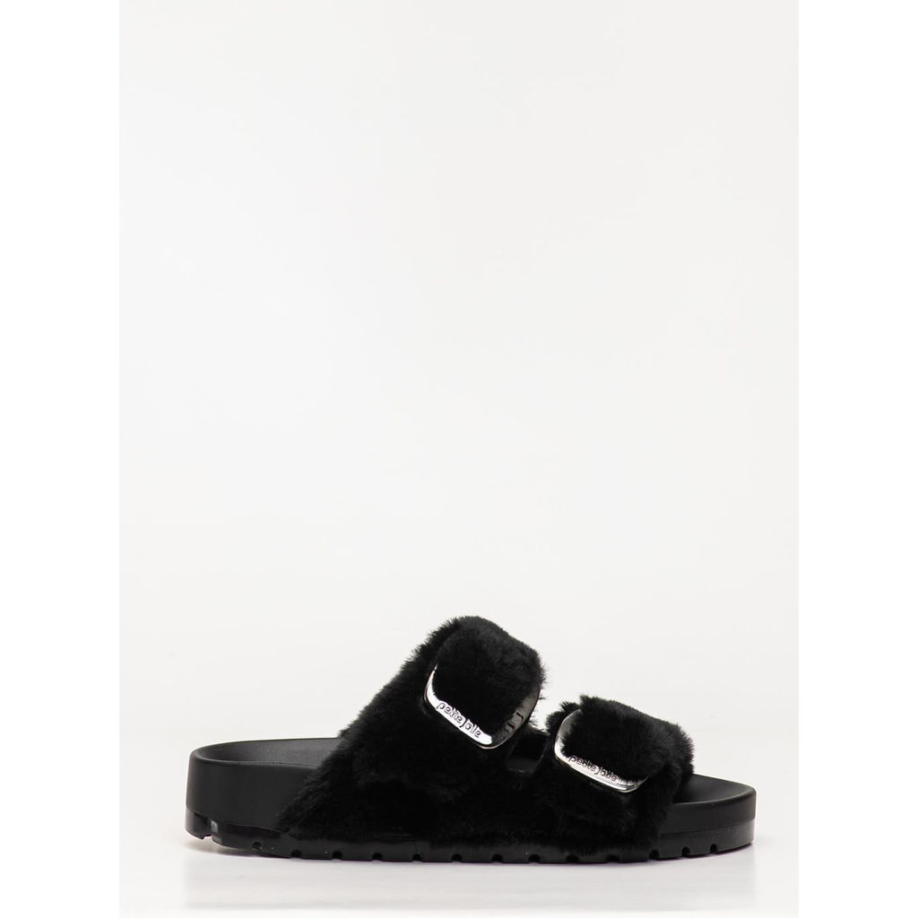 Chinelo Petite Jolie Lovin´ Flat Fur Preto PJ7720