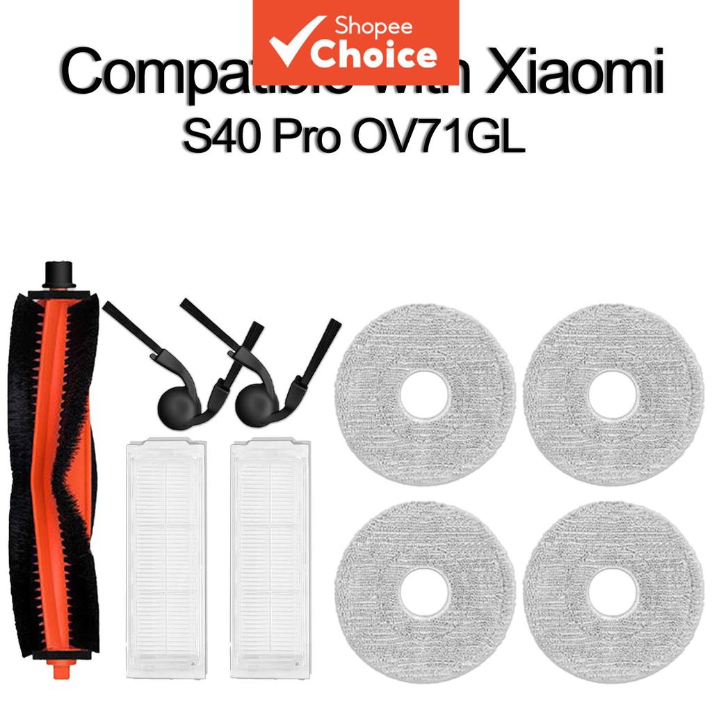 Gesen Compatível com Xiaomi S40 Pro, OV71GL Robô Aspirador-Paspador, Rolo Principal de Borracha, Escova de Borda