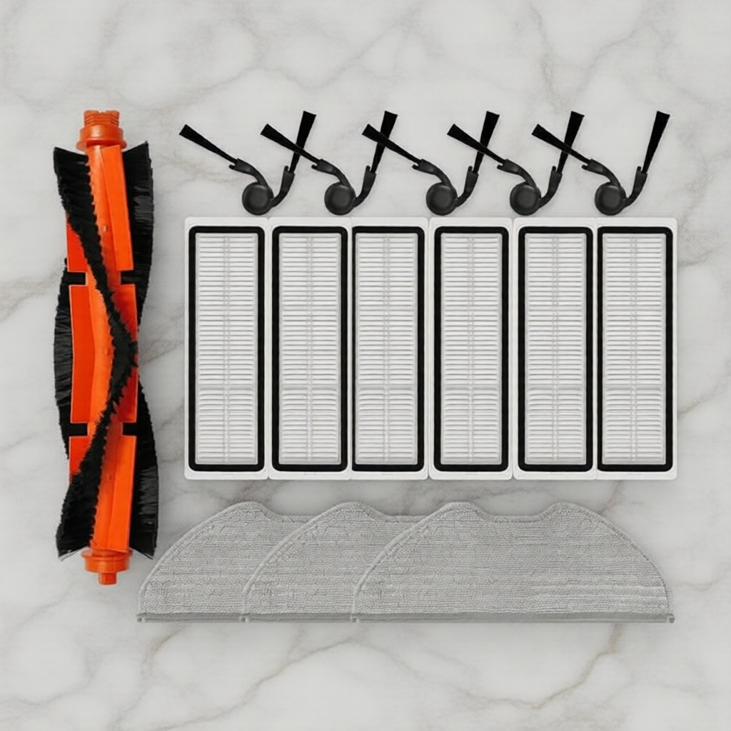 Conjunto de Acessórios de Substituição para Xiaomi S40 Robô Aspirador: Escovas Principais e Laterais, Filtros, Panos de