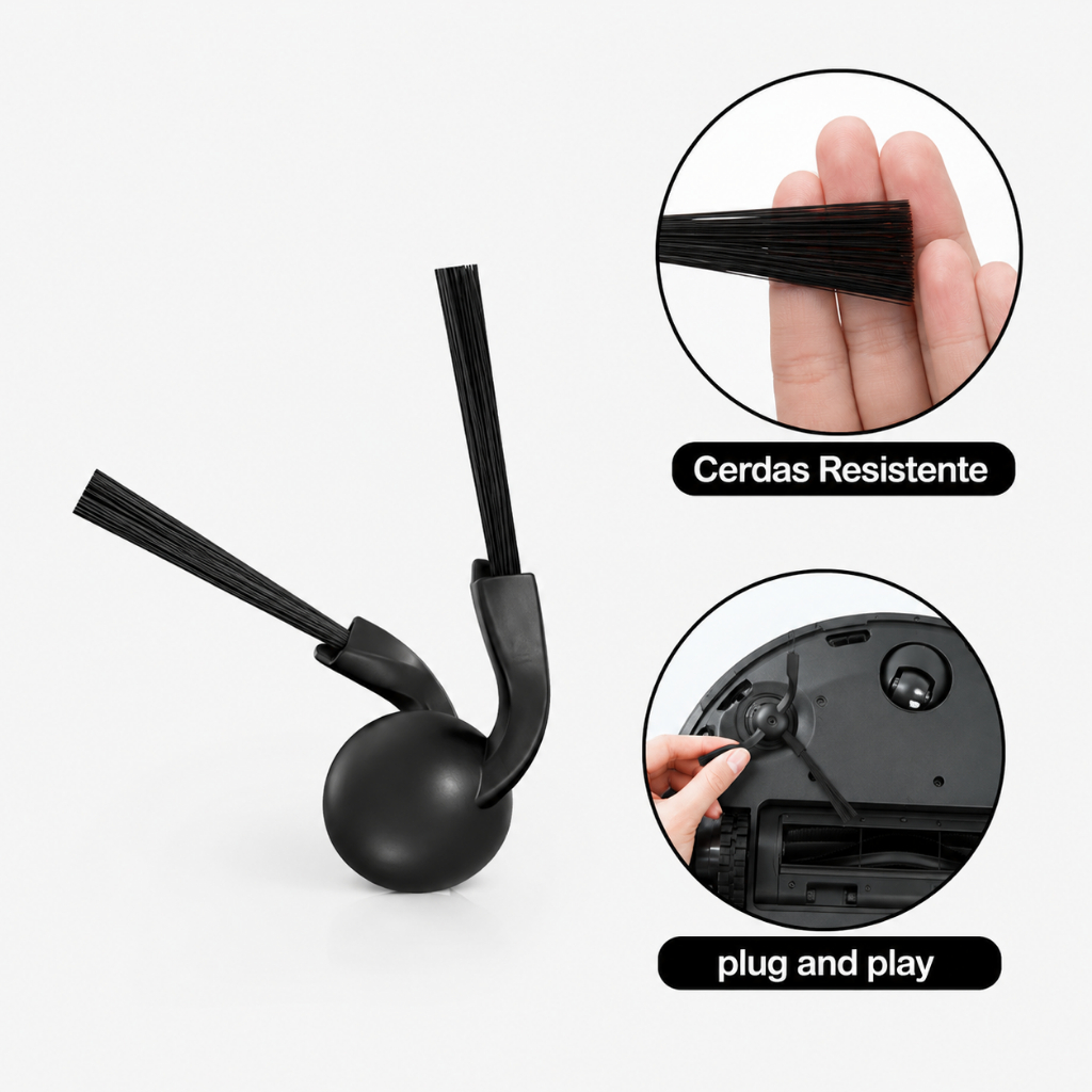 Kit 2 Escovas Laterais Robô Aspirador Compatível com Xiaomi S40 H40 S40 Pro 5 5 Pro