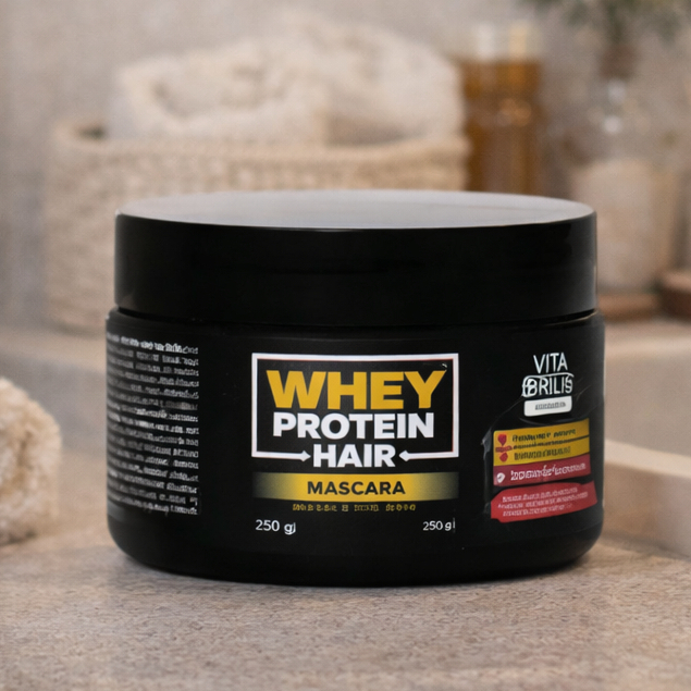 Vita Brilho Máscara Capilar Whey Protein Hair 250g – Fortalecimento, Nutrição e Brilho Intenso com Vitaminas A e E